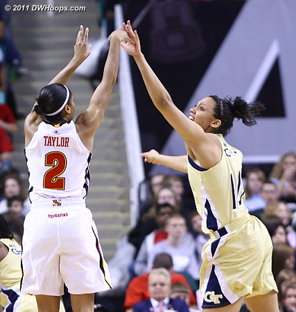 DWHoops Photo  - MD Players: #2 Dara Taylor - GT Tags: #10 Danielle Hamilton-Carter 