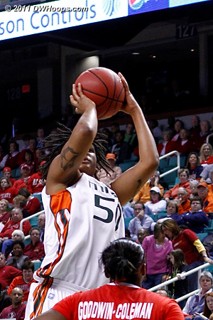 Maria Brown scores  - MIA Players: #50 Maria Brown 