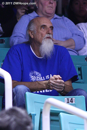 Duke fan Bob Richardson looks on from the stands  