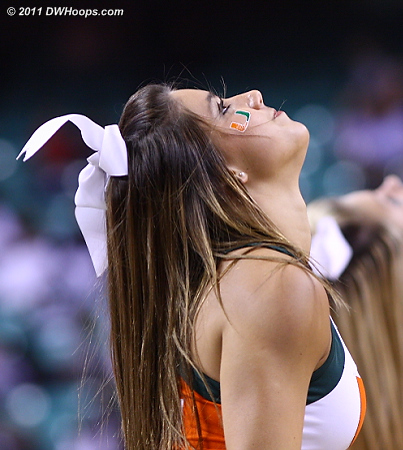 Miami cheerleader looks up  