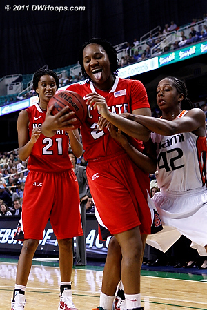 Blah!  - NCSU Players: #22 Bonae Holston - MIA Tags: #42 Shenise Johnson 