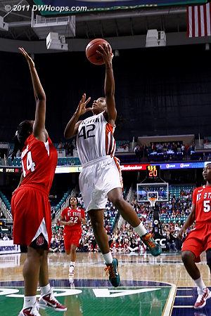 DWHoops Photo  - NCSU Players: #44 Kody Burke - MIA Tags: #42 Shenise Johnson 