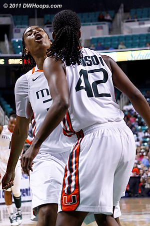 DWHoops Photo  - MIA Players: #42 Shenise Johnson, #23 Shanel Williams 