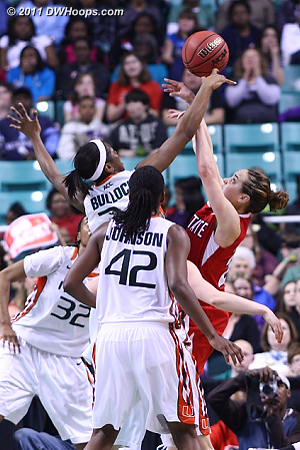 DWHoops Photo  - NCSU Players: #23 Marissa Kastanek - MIA Tags: #34 Sylvia Bullock 