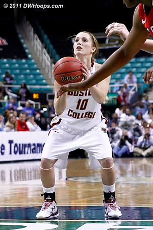 Shields made both to put BC up by one  - BC Players: #10 Kerri Shields 
