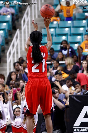 She made both - State up by one  - NCSU Players: #21 Brittany Strachan 