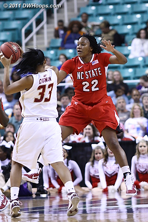 DWHoops Photo  - BC Players: #33 Korina Chapman - NCSU Tags: #22 Bonae Holston 