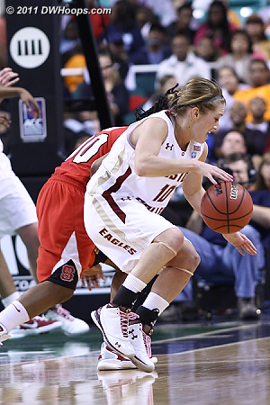 BC turnover sequence at end of first half  - BC Players: #10 Kerri Shields 