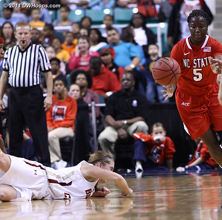 BC turnover sequence at end of first half  - BC Players: #10 Kerri Shields - NCSU Tags: #5 Breezy Williams 