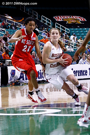 DWHoops Photo  - BC Players: #10 Kerri Shields - NCSU Tags: #21 Brittany Strachan 
