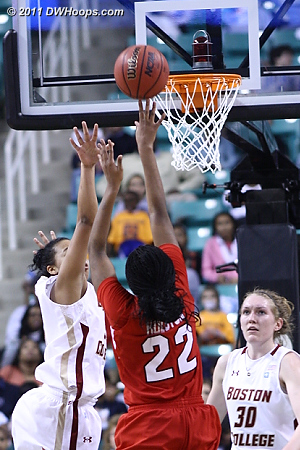 Beginning of NSCU 14-0 run  - NCSU Players: #22 Bonae Holston 