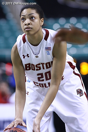 She missed it, and Doherty didn't get in  - BC Players: #20 Shayra Brown 