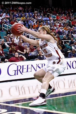 Home run pass barely saved  - BC Players: #10 Kerri Shields 