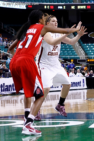 DWHoops Photo  - BC Players: #32 Stefanie Murphy - NCSU Tags: #21 Brittany Strachan 