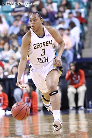 GT's bench was well exercised  - GT Players: #3 Sharena Taylor 