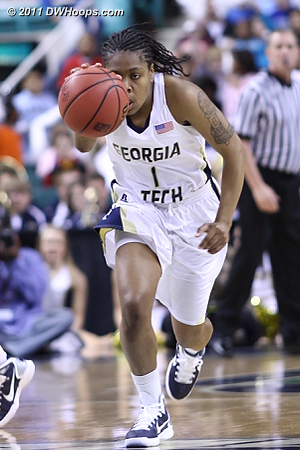 Jackets fast break  - GT Players: #1 Dawnn Maye 
