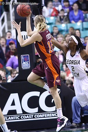Hokies missed three from point blank range this trip  - VT Players: #13 Alyssa Fenyn - GT Tags: #2 Mo Bennett 