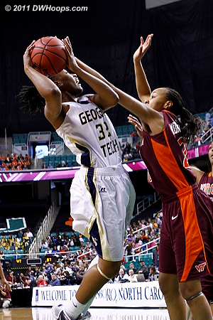 DWHoops Photo  - VT Players: #21 Brittni Montgomery - GT Tags: #32 Chelsea Regins 