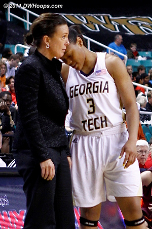 Counseling from Coach Joseph  - GT Players: #3 Sharena Taylor 