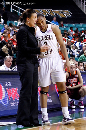 Counseling from Coach Joseph  - GT Players: #3 Sharena Taylor 