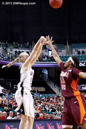 For three... good!  - VT Players: #33 Shanel Harrison - GT Tags: #12 Frida Fogdemark 