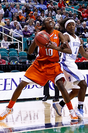 DWHoops Photo  - CLEM Players: #10 Kirstyn Wright - UNC Tags: #1 She'la White 