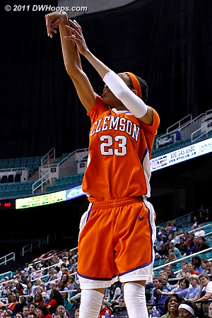 Dunn's jumper made it a one point game  - CLEM Players: #23 Chancie Dunn 