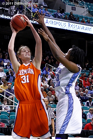 Tigers miss chance to take the lead  - CLEM Players: #31 Lindsey Mason - UNC Tags: #33 Laura Broomfield 