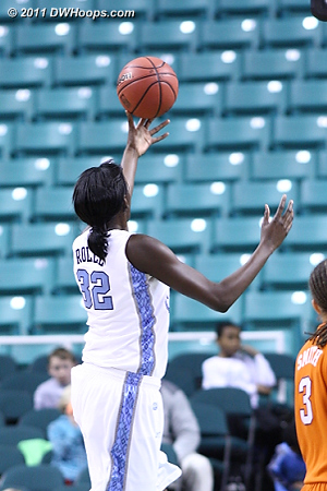 Heels up by 15 with under two minutes left  - UNC Players: #32 Waltiea Rolle 