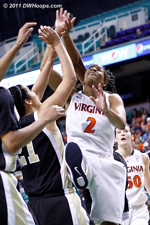 DWHoops Photo  - UVA Players: #2 Whitny Edwards - WF Tags: #21 Sandra Garcia 