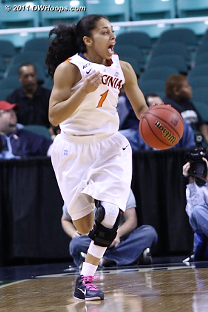 Running the fast break  - UVA Players: #1 China Crosby 