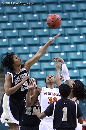 DWHoops Photo  - UVA Players: #30 Telia McCall - WF Tags: #13 Mykala Walker 