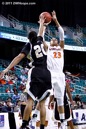 DWHoops Photo  - UVA Players: #23 Ataira Franklin - WF Tags: #20 Brittany Waters 