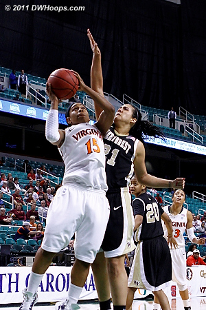Garcia gets foul #5 at the 1:22 mark, Wake up 67-60.  - UVA Players: #15 Ariana Moorer - WF Tags: #21 Sandra Garcia 