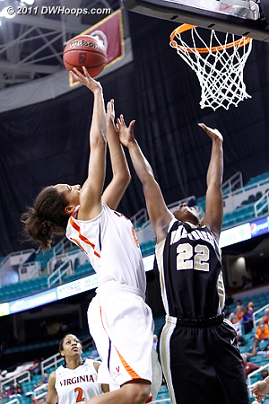 DWHoops Photo  - UVA Players: #4 Simone Egwu - WF Tags: #22 Lakevia Boykin 