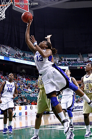Karima Christmas lays it in  - Duke Tags: #13 Karima Christmas 