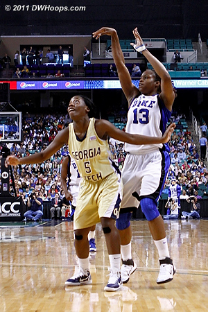 DWHoops Photo  - Duke Tags: #13 Karima Christmas - GT Players: #5 Metra Walthour 