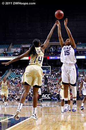 After some coaching Richa hits a big bucket, Duke up 13  - Duke Tags: #15 Richa Jackson - GT Players: #14 LaQuananisha Adams 