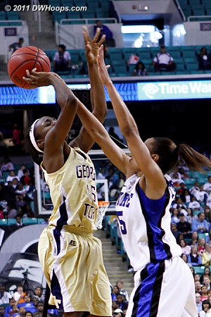 Foul by Jasmine  - Duke Tags: #5 Jasmine Thomas - GT Players: #15 Tyaunna Marshall 
