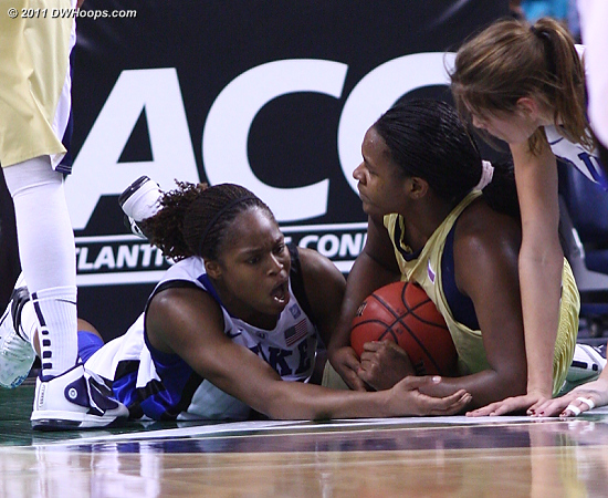 Jump ball  - Duke Tags: #13 Karima Christmas 