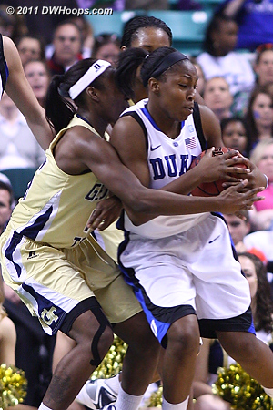 DWHoops Photo  - Duke Tags: #12 Chelsea Gray - GT Players: #15 Tyaunna Marshall 