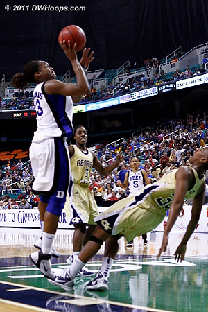 Charge  - Duke Tags: #13 Karima Christmas - GT Players: #32 Chelsea Regins 