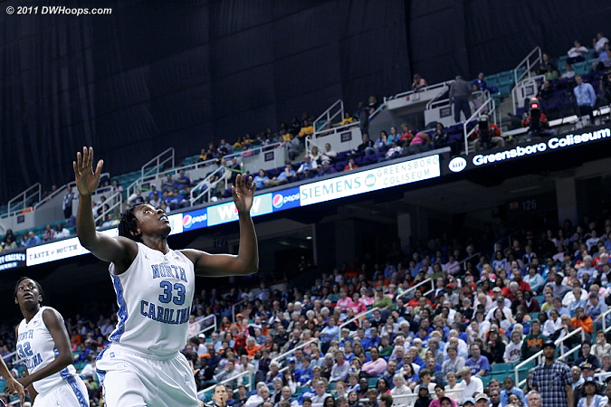 Something's up there!  - UNC Players: #33 Laura Broomfield 