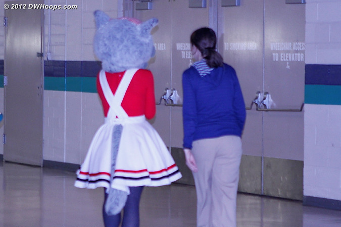 DWHoops Photo  - NCSU Players: Mascot Ms. Wuf 