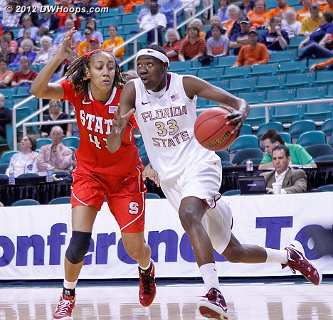 DWHoops Photo  - FSU Players: #33 Natasha Howard - NCSU Tags: #41 Lakeesa Daniel 