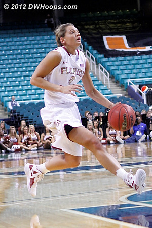 Alexa Deluzio drives into the paint  - FSU Players: #3 Alexa Deluzio 