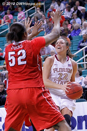 Good D encountered  - FSU Players: #22 Olivia Bresnahan - NCSU Tags: #52 Kiana Evans 