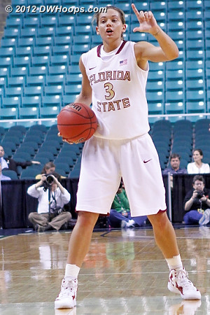 Calling the play for FSU  - FSU Players: #3 Alexa Deluzio 