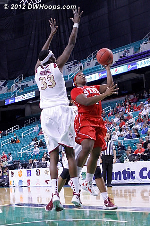 Howard's D too much  - FSU Players: #33 Natasha Howard - NCSU Tags: #1 Myisha Goodwin-Coleman 
