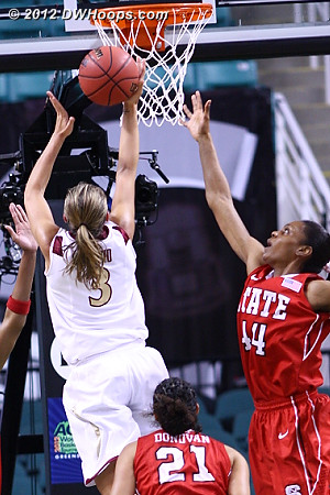 Deluzio stops the bleeding  - FSU Players: #3 Alexa Deluzio - NCSU Tags: #44 Kody Burke 